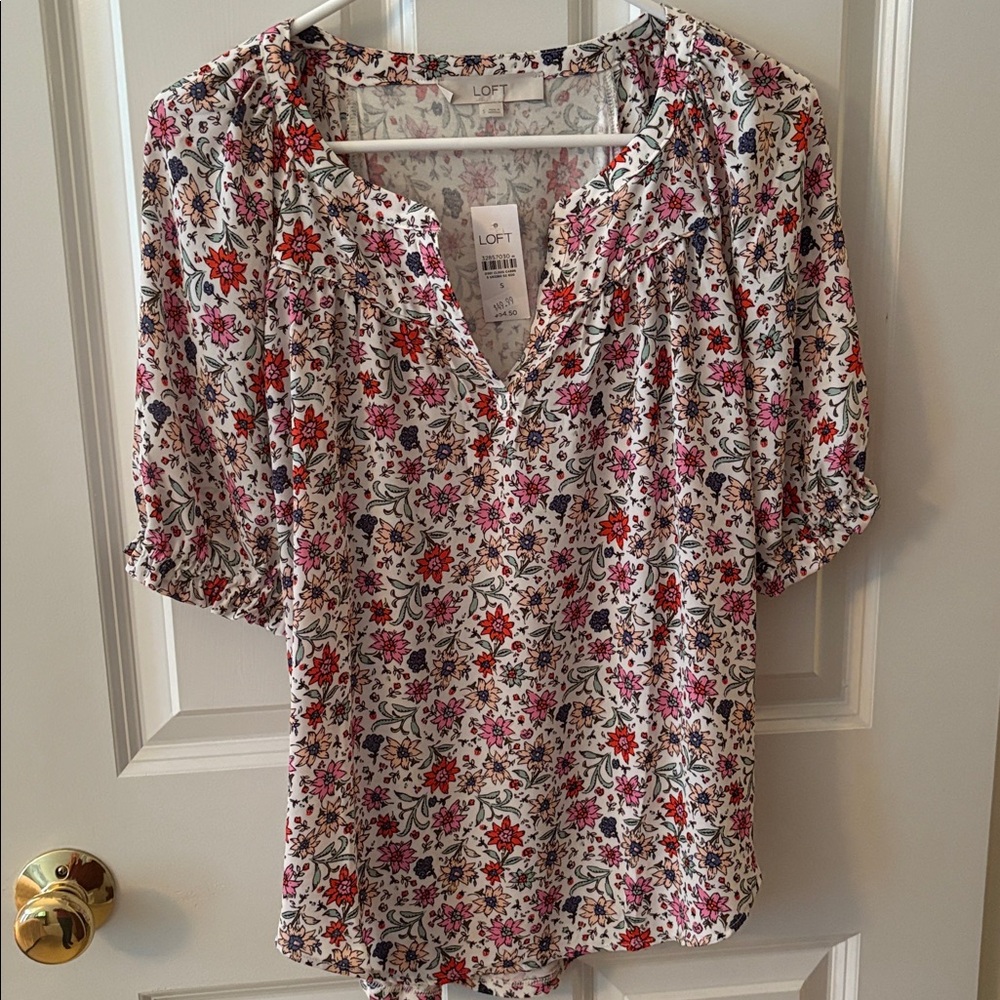 LOFT Multicolor Floral Blouse